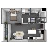 1 Bedroom, 1 Bathroom 789 SF